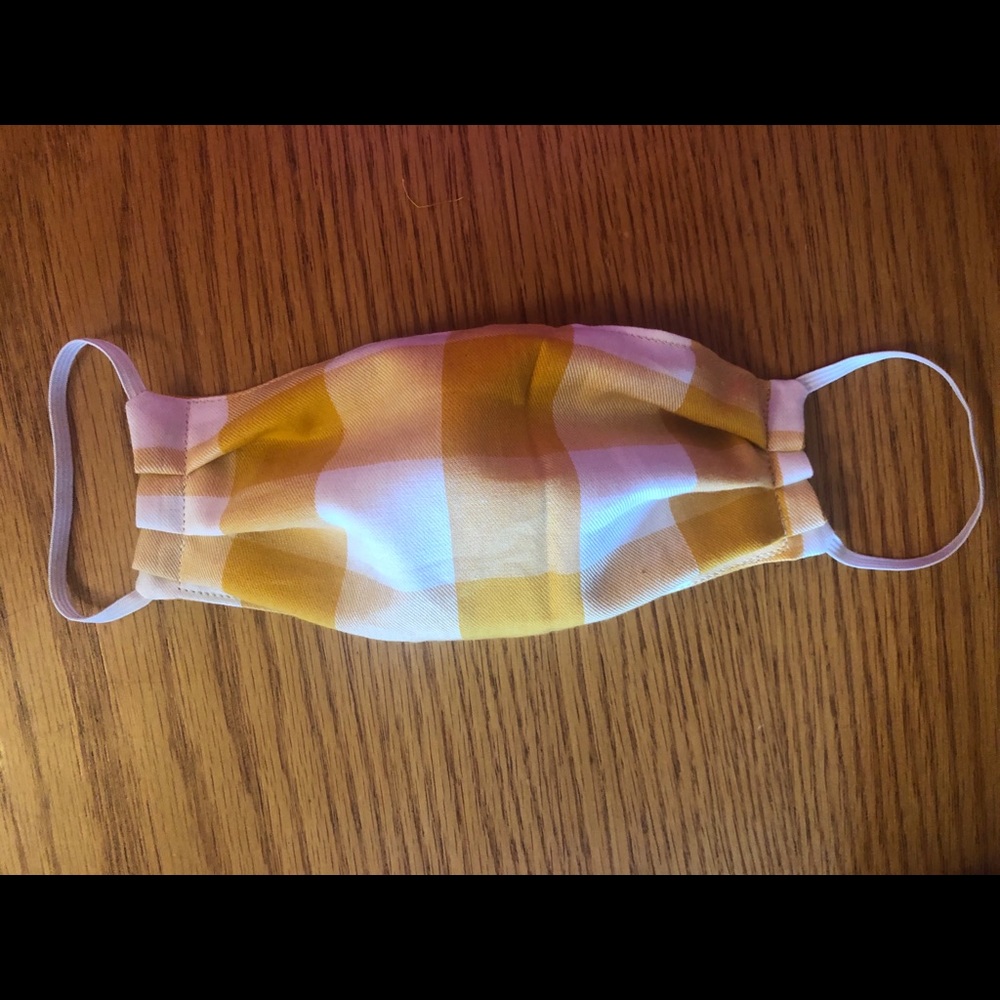 New Mustard Print Reversible Face Mask